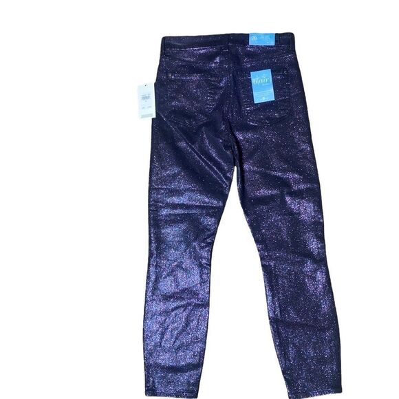 7 for all mankind jeans b(air) high waist ankle skinny black w purple/blue shine - Picture 8 of 8